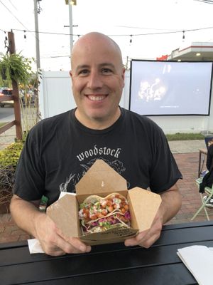 Vietnamese fries and adorable husband  at Green Street Eatery in Levittown