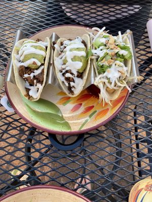 Jackfruit mushroom tacos and Vietnamese tacos  at Green Street Eatery in Levittown