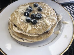 Blueberry lemon ricotta pancakes   at Green Street Eatery in Levittown