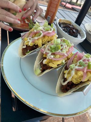 Jackfruit mac & cheese tacos 😍  at Green Street Eatery in Levittown