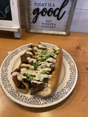 Special vegan Philly cheese steak 😍  at Green Street Eatery in Levittown