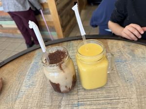 Mango and Chocolate smoothies   at Green Street Eatery in Levittown
