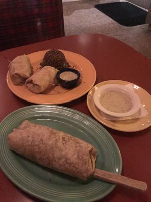 Vegan wrap with quinoa and burrito  at Swinger's Diner in Los Angeles