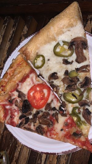 Option of marinara or olive oil and garlic base  at Mellow Mushroom in Fredericksburg