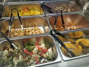 Buffet selection at Ahimsa Sanctuary in Central Singapore