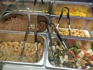 Buffet selection at Ahimsa Sanctuary in Central Singapore