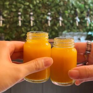 Vegan turmeric shots at Ahimsa Sanctuary in Central Singapore