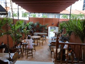 alfresco dining area at Ahimsa Sanctuary in Central Singapore