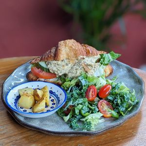 Vegan Croissant w/ Chickpea Mash at Ahimsa Sanctuary in Central Singapore
