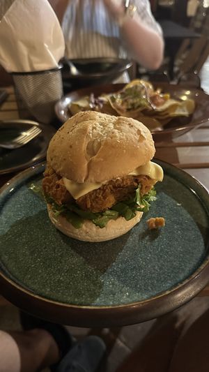 M*spicy Burger (it was really spicy)  at Ahimsa Sanctuary in Central Singapore
