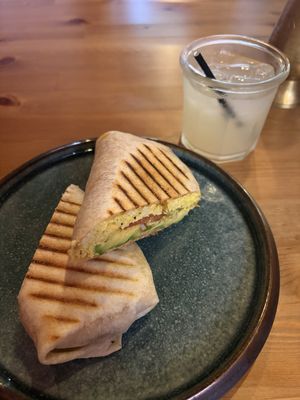 Tex mex and ginger lemonade  at Ahimsa Sanctuary in Central Singapore
