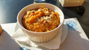 Mashed sweet potatoes 🤤 at Cafeneaua Nației in Ploiesti