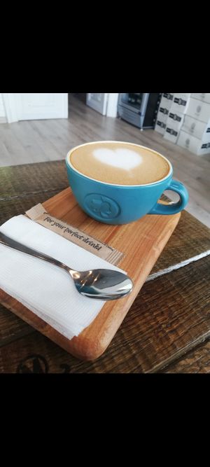 Oatmilk coffee at Cafeneaua Nației in Ploiesti