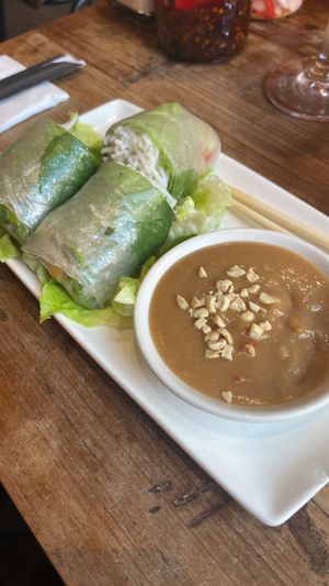 Veggie summer rolls with peanut dipping sauce (VE)  at Pho in Lincoln