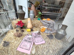Display at Farmers Veggies Butchers in Barcelona
