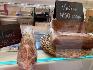 Salami at Farmers Veggies Butchers in Barcelona