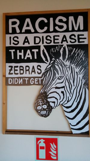 Banner at WE Sustainability Café in A Coruna