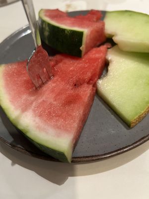 Fruit for dessert   at The Big Bad Wolf in Skiathos