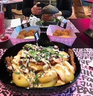 nice decoration of food -- done with love at Vegan Junk Food Bar - Cologne in Cologne