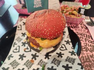 Mc cruelty free burger at Vegan Junk Food Bar - Cologne in Cologne