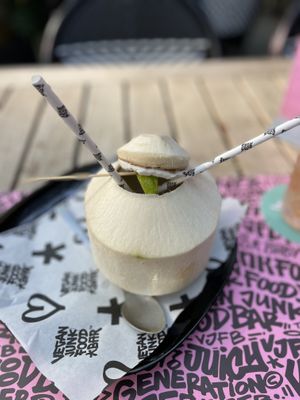 Fresh coconut! Super delicious   at Vegan Junk Food Bar - Cologne in Cologne