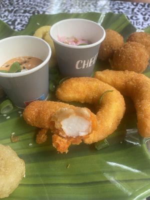 The shrimpz were quite spicy  at Vegan Junk Food Bar - Cologne in Cologne