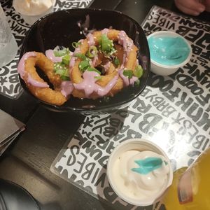 Blue and purple sauce!! 😍 at Vegan Junk Food Bar - Cologne in Cologne