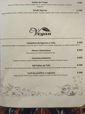 New menu with a Vegan section 👏🏼There is also a vegan salade on the salad section  at Louro & Salsa in Albufeira
