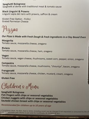 English menu  at Louro & Salsa in Albufeira