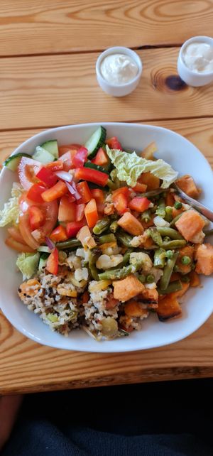 Vegan salad at Lókal Bistro in Husavik