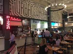 View of food court, with Plant Junkie--note the seating and tables at Plant Junkie - Vanderbilt in New York City