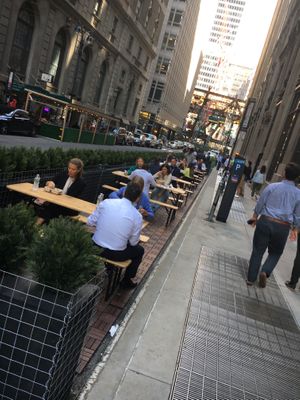 Outdoor seating at Plant Junkie - Vanderbilt in New York City