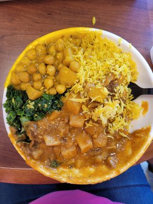 Get the Sri Lankan Buddah bowl! Great flavor and filling at Plant Junkie Chicago in Chicago