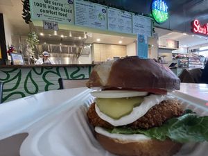 The Hipster -crispy “chicken” sandwich   at Plant Junkie Chicago in Chicago