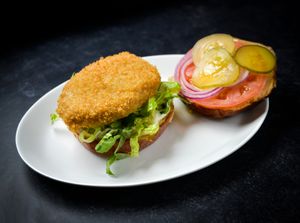 Our famous Hipster 100% Plant Based Chicken Sandwich! at Plant Junkie Chicago in Chicago