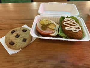 The cookie is as wide as the buns  at Plant Junkie Chicago in Chicago