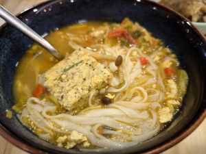 No Crab Noodle - requested for Pho instead of thick bee hoon, and without onion/garlic at The Kind Bowl - Northpoint City in North Singapore
