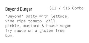 Vegan Menu at Left Coast Burger Company in Bend
