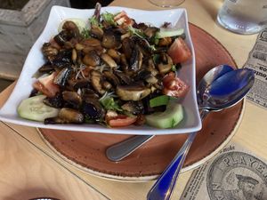 Salad with mushrooms  at Shangri-La in Merida