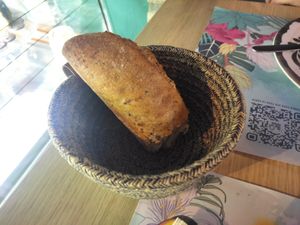 Pan de quinoa at Shangri-La in Merida