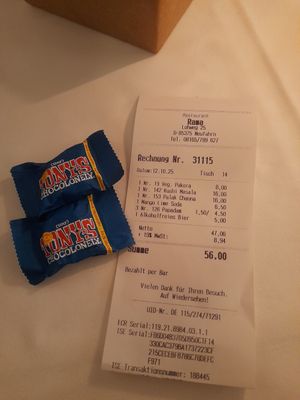 Vegane Schoki zur Rechnung at Rama in Neufahrn Bei Freising