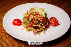 Asian Cabbage Salad (from Satur Farms) with homemade peanut dressing  at Eat Drink Wild in New York City