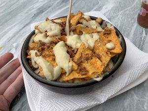 poutine chipolata vegan organic  at V&V House in Marseille