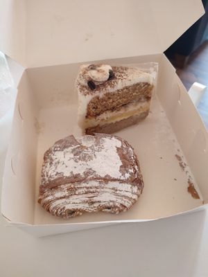 Pain au Chocolat and tiramisu cake at A.Pastry Shop in Glasgow