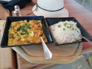 Vegan curry at Três Palmeiras in Portimao