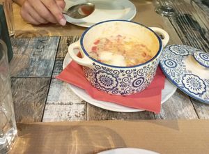 Greek appetizer with tomatoes and vegan feta at Treis Laloun -Τρεις Λαλούν in Athens