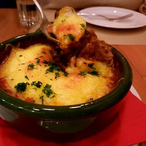 Eggplant dish with seitan and cheese - this was pretty good at Treis Laloun -Τρεις Λαλούν in Athens