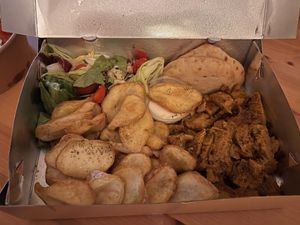 Handmade “chicken” style giros  at Treis Laloun -Τρεις Λαλούν in Athens