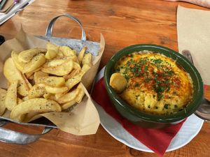Baked eggplant with house-made cheesee  at Treis Laloun -Τρεις Λαλούν in Athens
