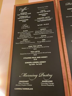 Menu at L.A. Burdick Handmade Chocolates in Cambridge